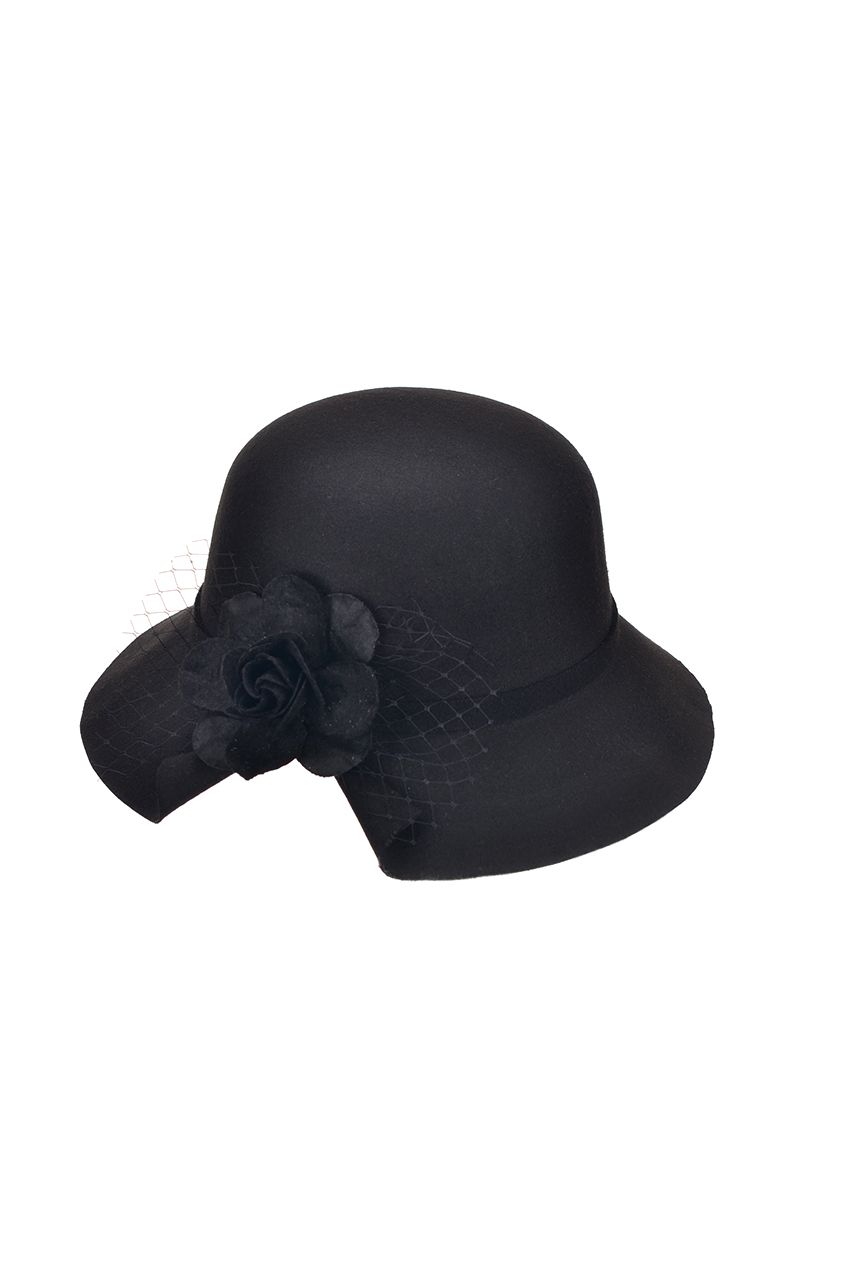 Оптом - Шляпа фетровая, с регулятором размера, поле 7 (см) - 61020 - domopta.ru