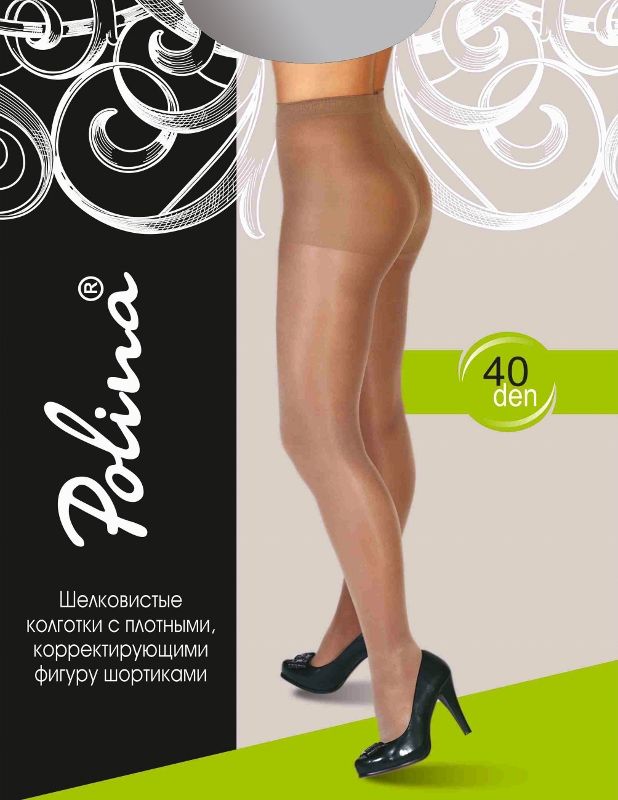 Оптом - Колготки шелковистые с плотными, корректирующими фигуру шортиками, 40 den - J0230 - domopta.ru